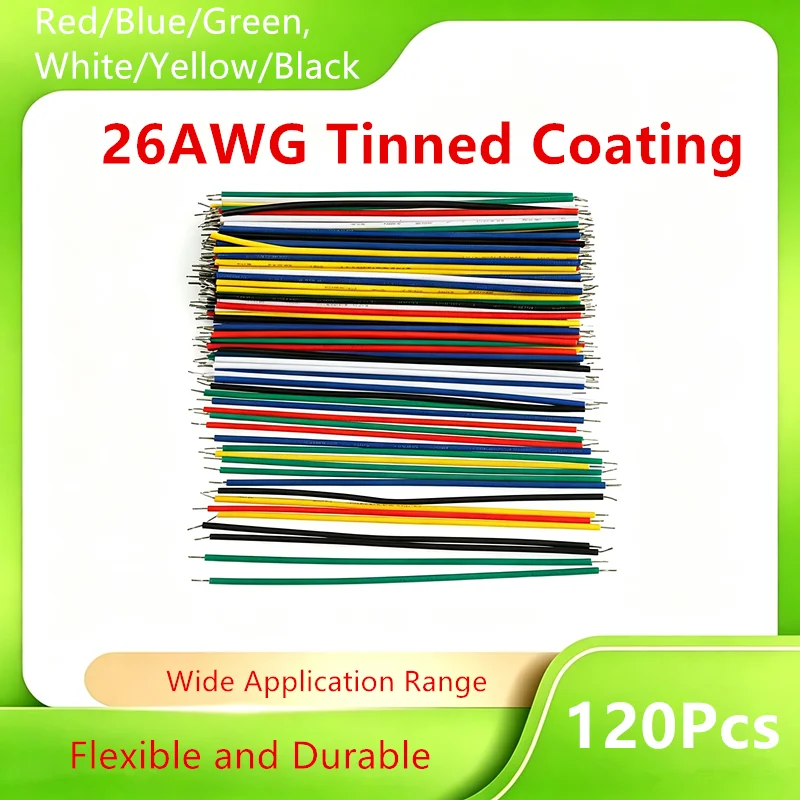 26AWG Tinned Coating Wire 120PCS 6Color Flexible Electric Cable for Home Appliance Repair & DIY Wiring