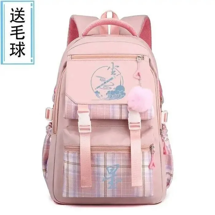 

Дышащая сетка в клетку тартан, синий, фиолетовый, гроссмейстер демонического культивирования, школьные сумки Mo Dao Zu Shi, рюкзаки, аниме-игры