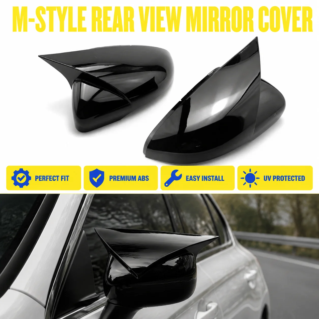 Capot de rétroviseur en forme de corne, coque ABS résistante aux UV, facile à clipser, pour VW Golf 6 2009-2013 5K0857537 5K0857538