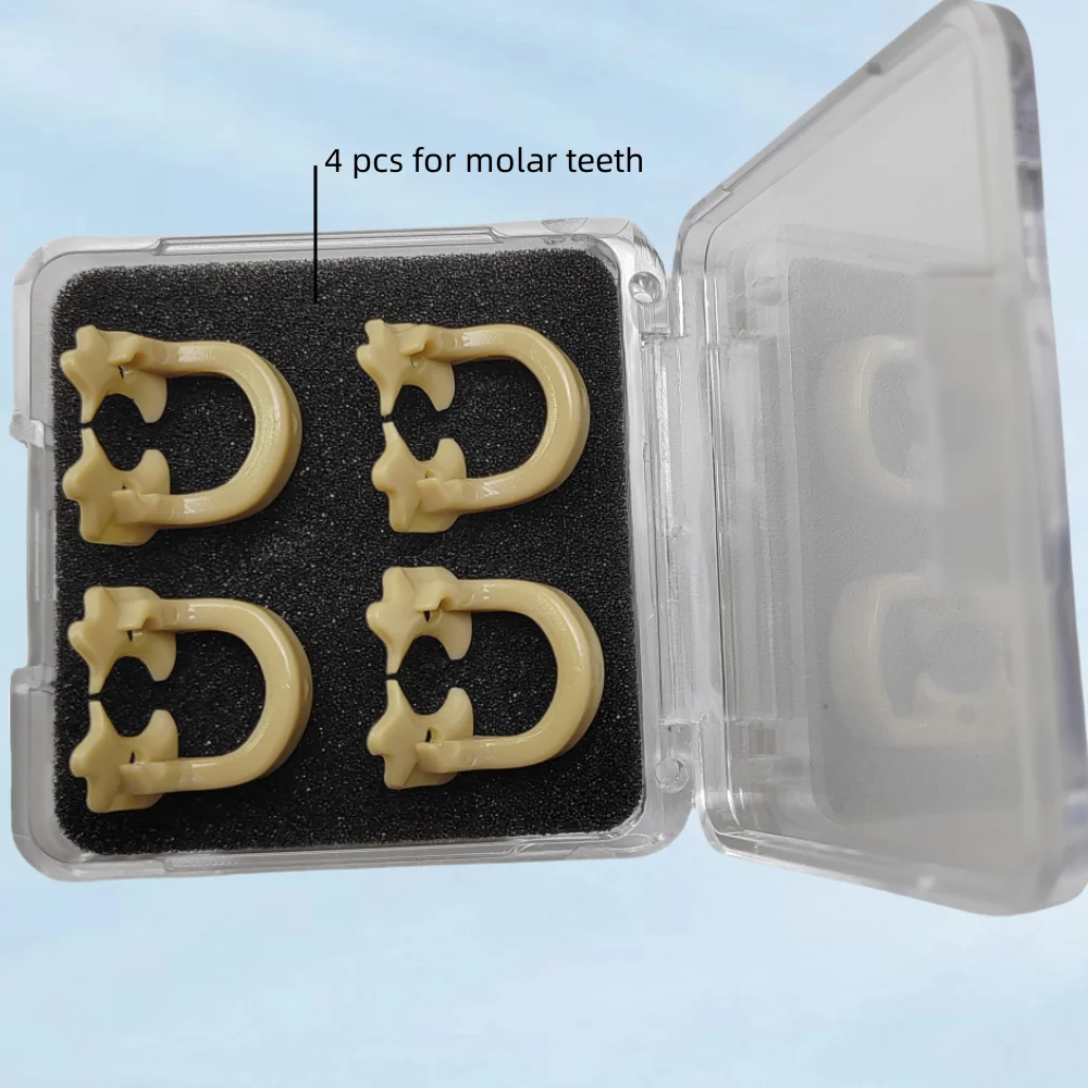 

4PCS Dental Dam Clamp Set - Autoclavable Matrix Band and Molar Barrier Clips for Dental Matrix Systems and Endodontic Isolation