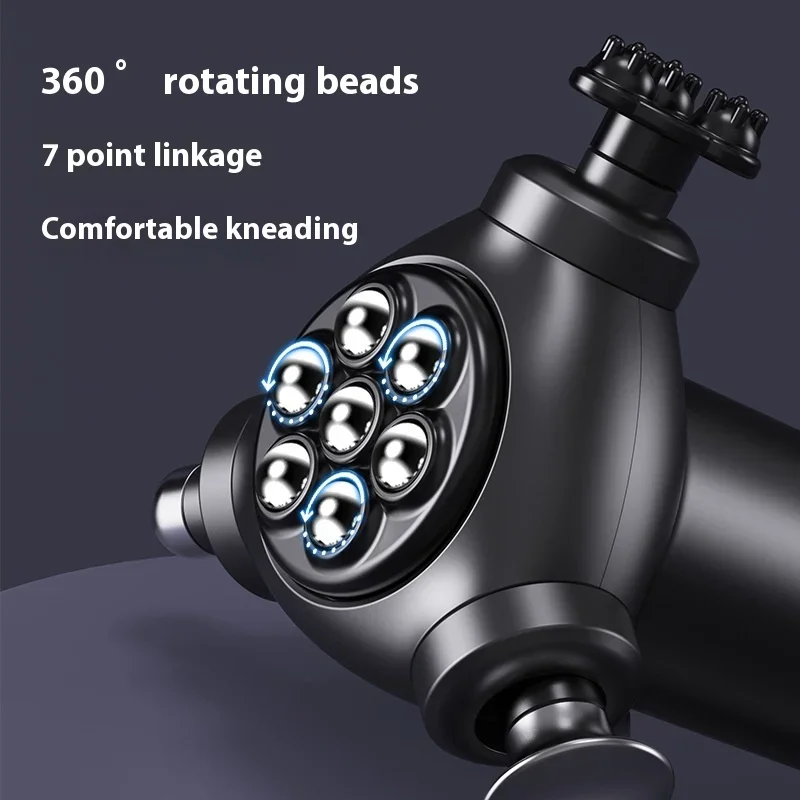 New high-frequency electric three head multifunctional fascia gun for muscle relaxation and abdominal magnetic bead massager