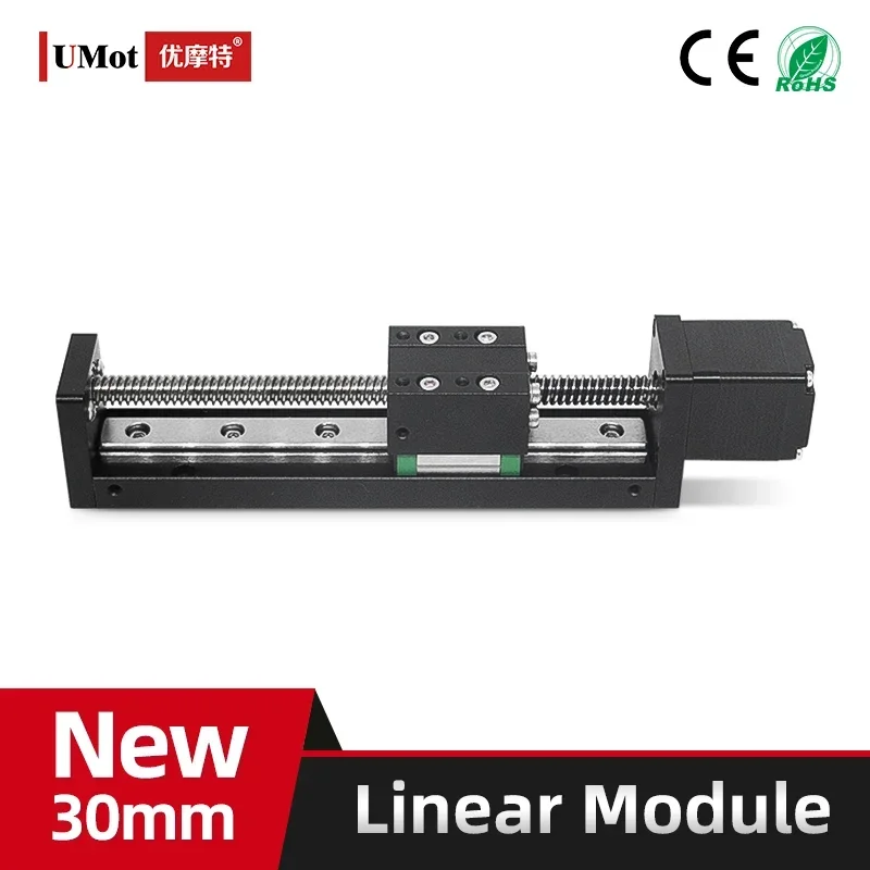 

UMOT 30mm Width 50mm Stroke Torque 65mN.m 0.95A Micro Linear Actuator Stage Module Robot with Nema11 Stepper Motor Lead 2/4/8/12