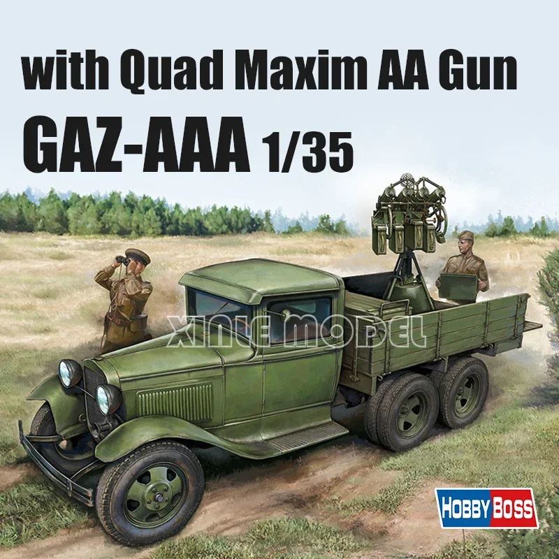 

Trumpeter Plastic Assembled Tank Model Kit 84571 Soviet GAZ-AAA Truck with Markmi Heavy Machine Gun 1/35