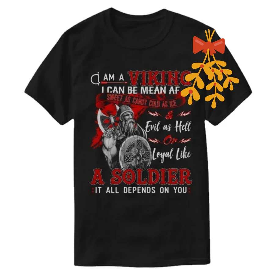 I Am A Soldier Nordic Warrior Inscriptions T-Shirt New 100% Cotton O-Neck Summer Short Sleeve Casual Mens T-shirt Size S-3XL