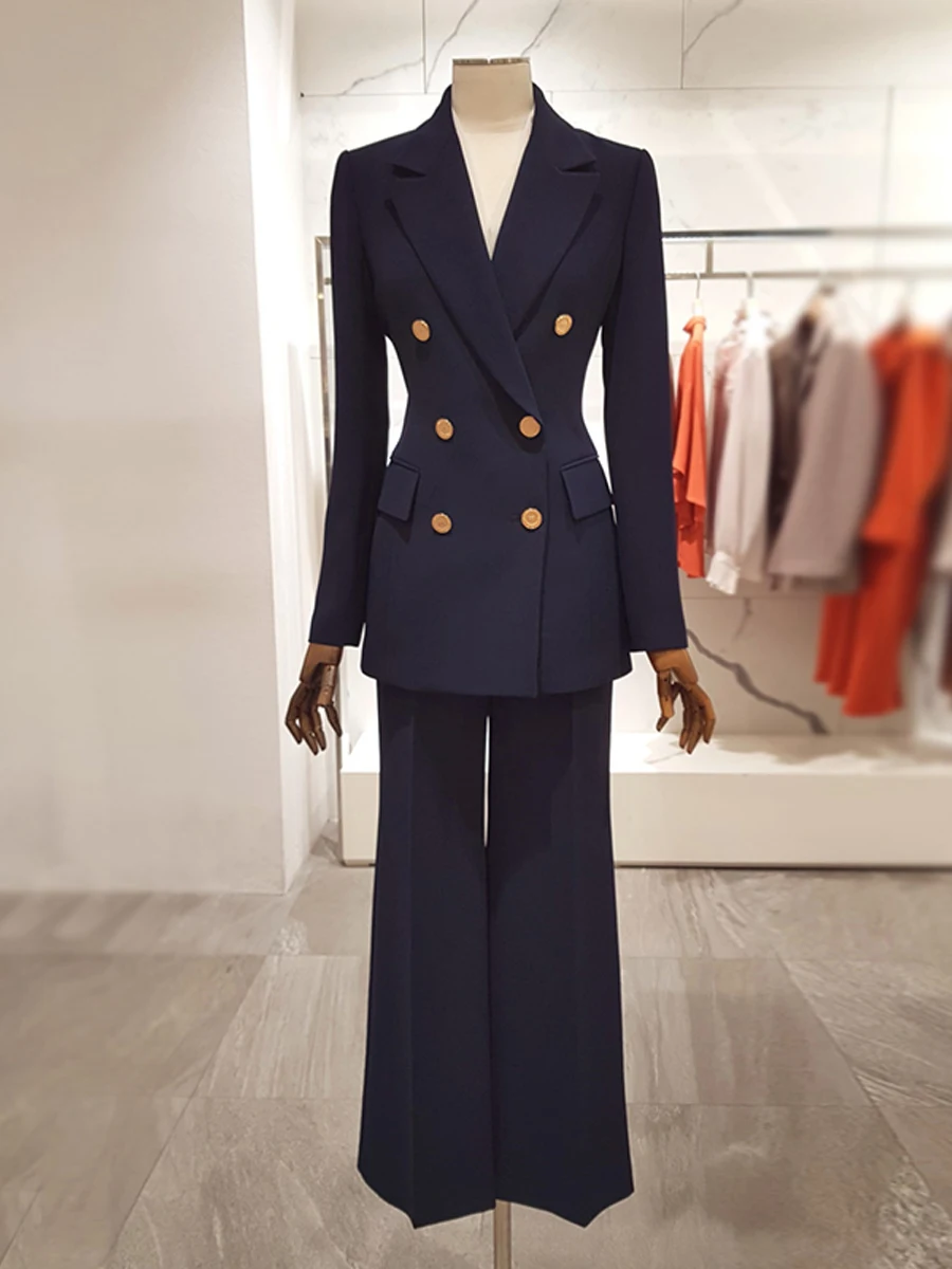 

Весенний женский костюм 2026: приталенный жилет, двубортный пиджак и брюки, комплект для офиса, с длинным рукавом и воротником