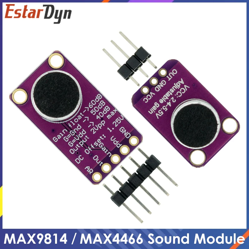 MAX9814 Microphone AGC Amplifier Board Sound Sensor Module Auto Gain Control Attack for Arduino MAX4466 PCB Board Diy Kit