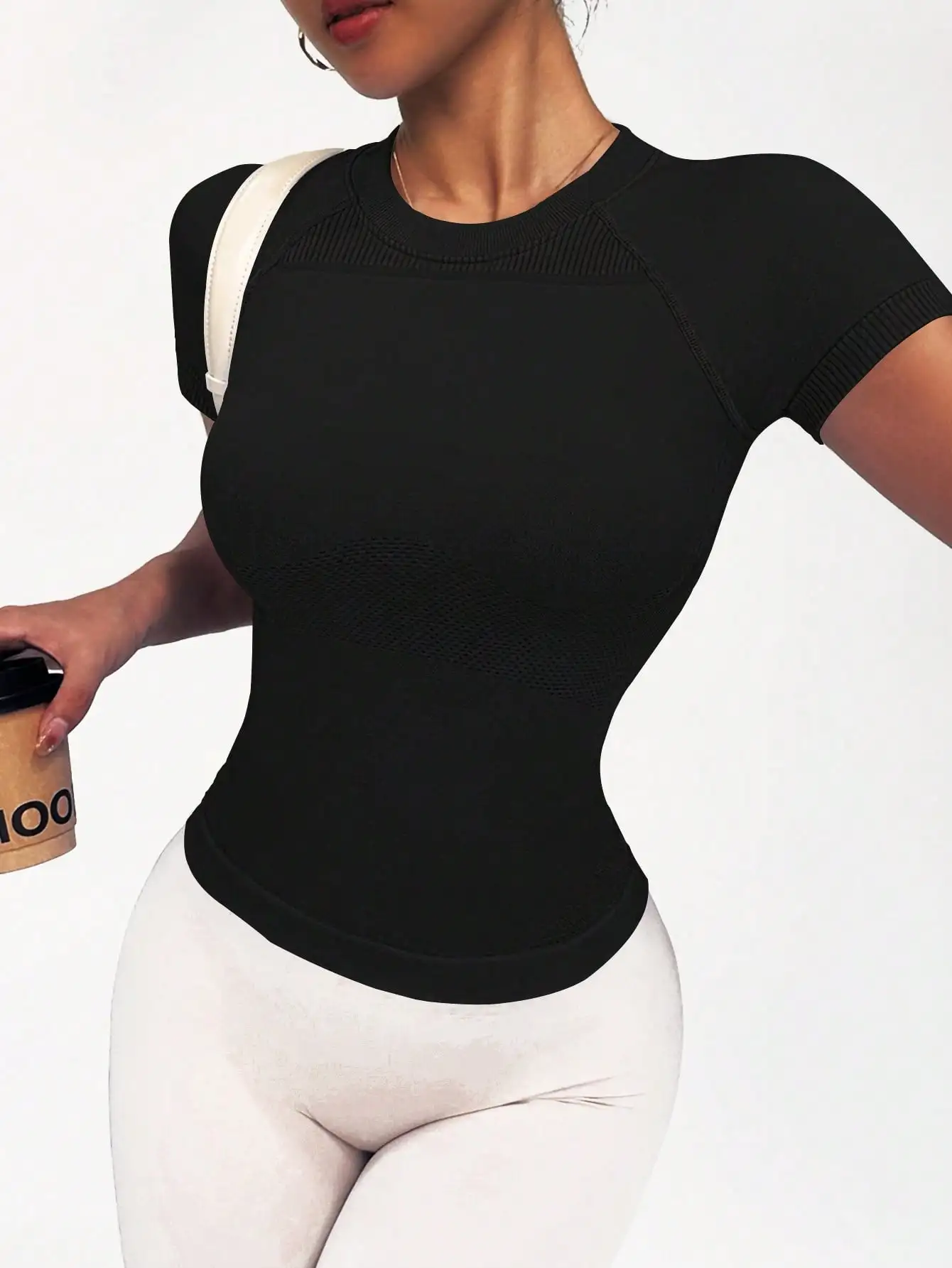 New Unisex Short-Sleeved Tops, Long Tops, Breathable, Highly Elastic, Slimming, Suitable for Yoga and Running, Can Be Worn Daily image 3