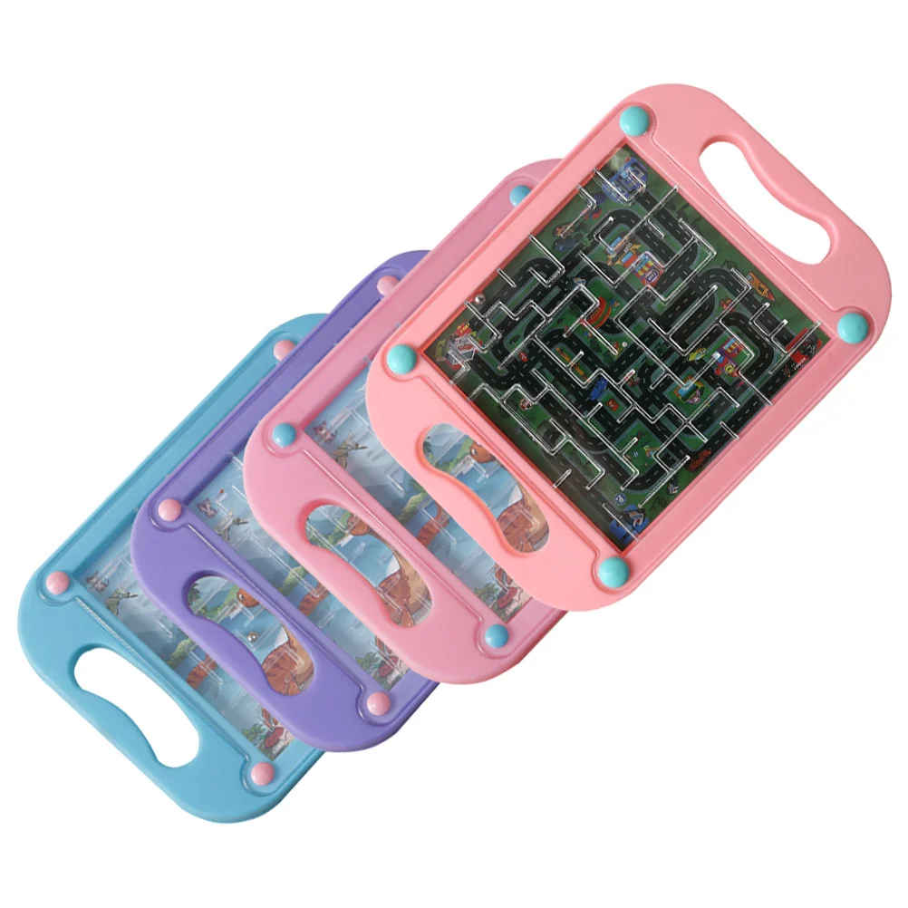4pcs Beads Maze For Kids Plastic Children Educational Game Brain Teaser Puzzle Board Smooth Edge Motor Skill Development