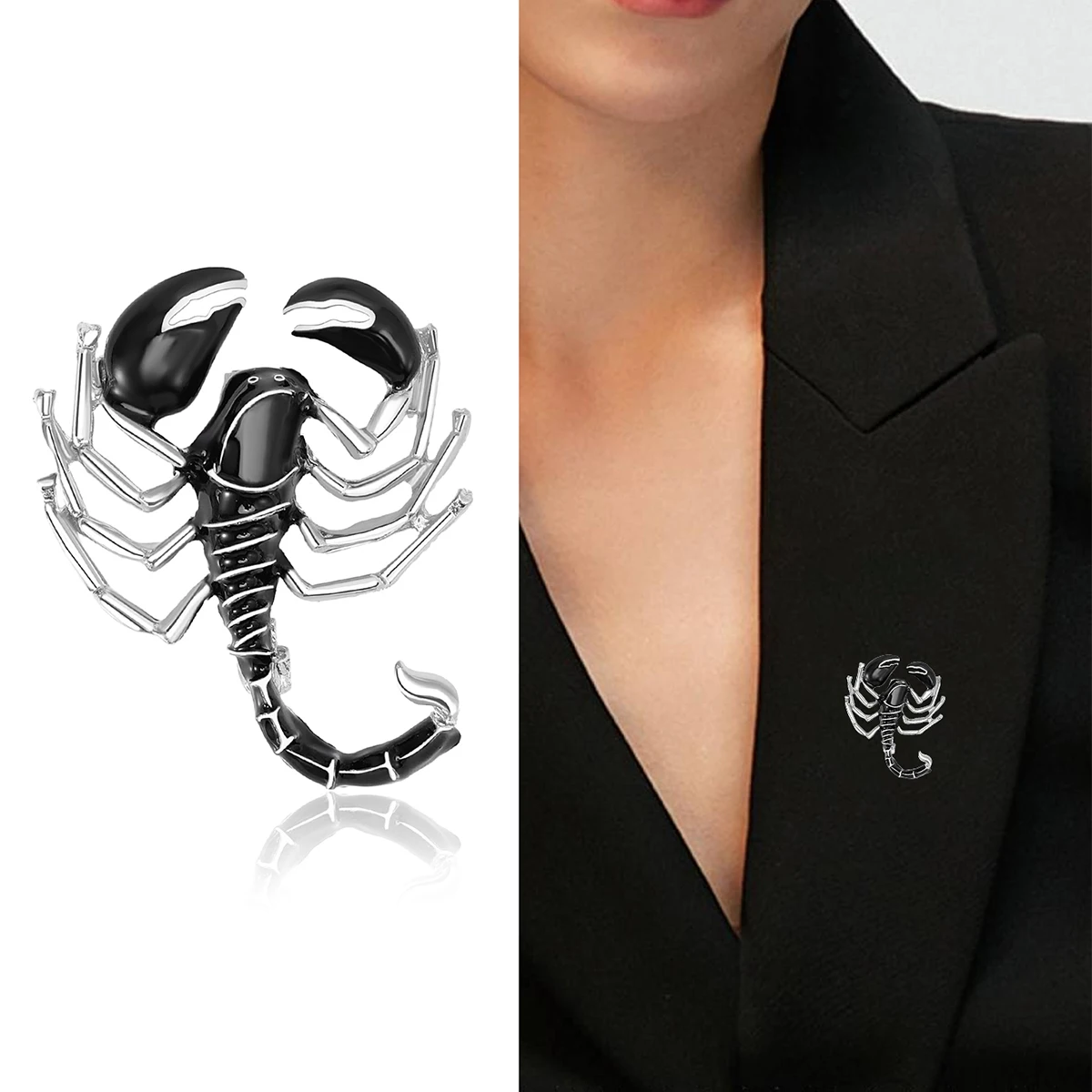 Enamel Scorpion Brooches for Men Unisex 4-color Insect Pin Office Party Friend Gifts Accessories