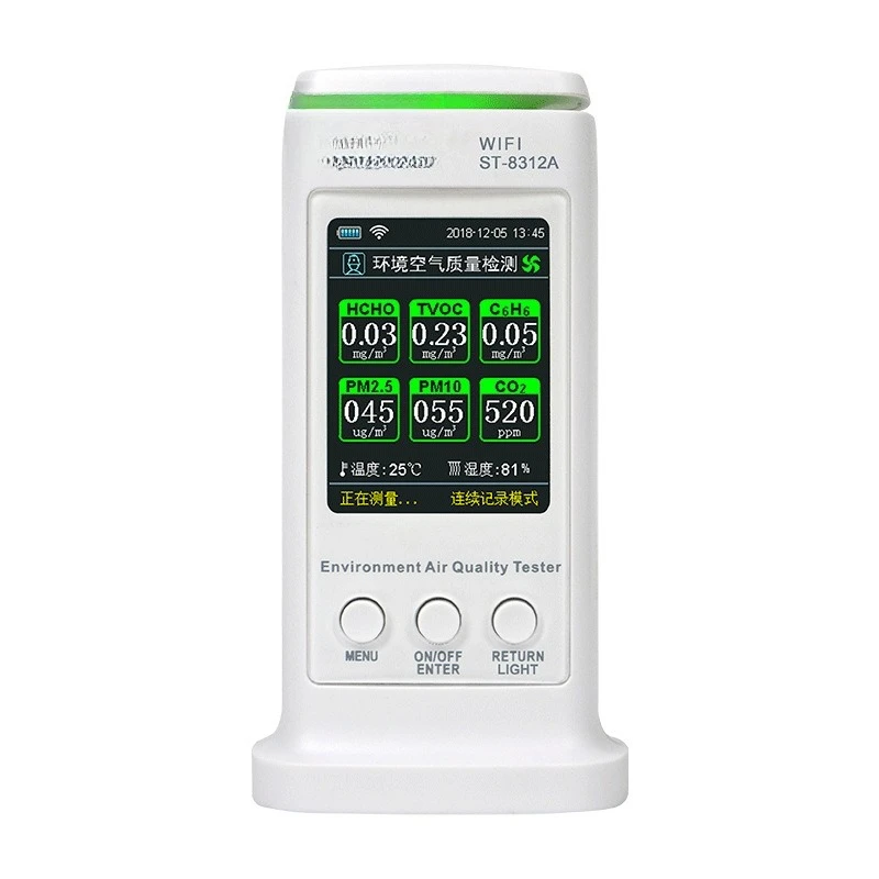 Luftqualitätsdetektor Haushalts-Formaldehyd-Messgerät Innenumgebung PM2,5 Staubüberwachung ST8306