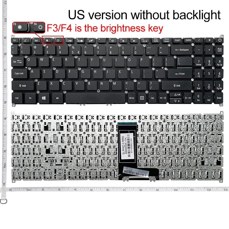 

US Laptop keyboard English For Acer A315-22 A315-23 A315-42 A315-54 A315-52/G N18P5 N20C13 N20C5 N17P4 N17P6 N19P4 N19C1