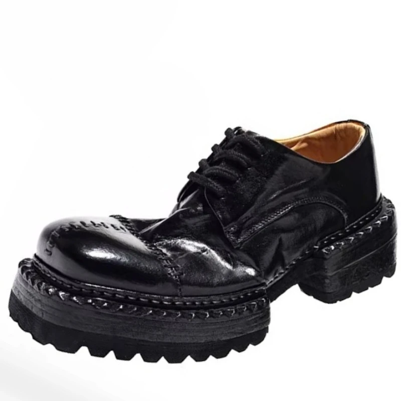 European England Retro Washed Horse Skin Handmade Casual Shoes for Men's Women's Genuine Leather Soles Goodyear Horsehide Shoes
