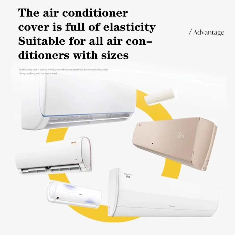 1Pcs Air Conditioner Dust Cover Solid Color Home Decor Soft Wall Mounted Protector Protective Easy Cleaning Cover Classic Dust