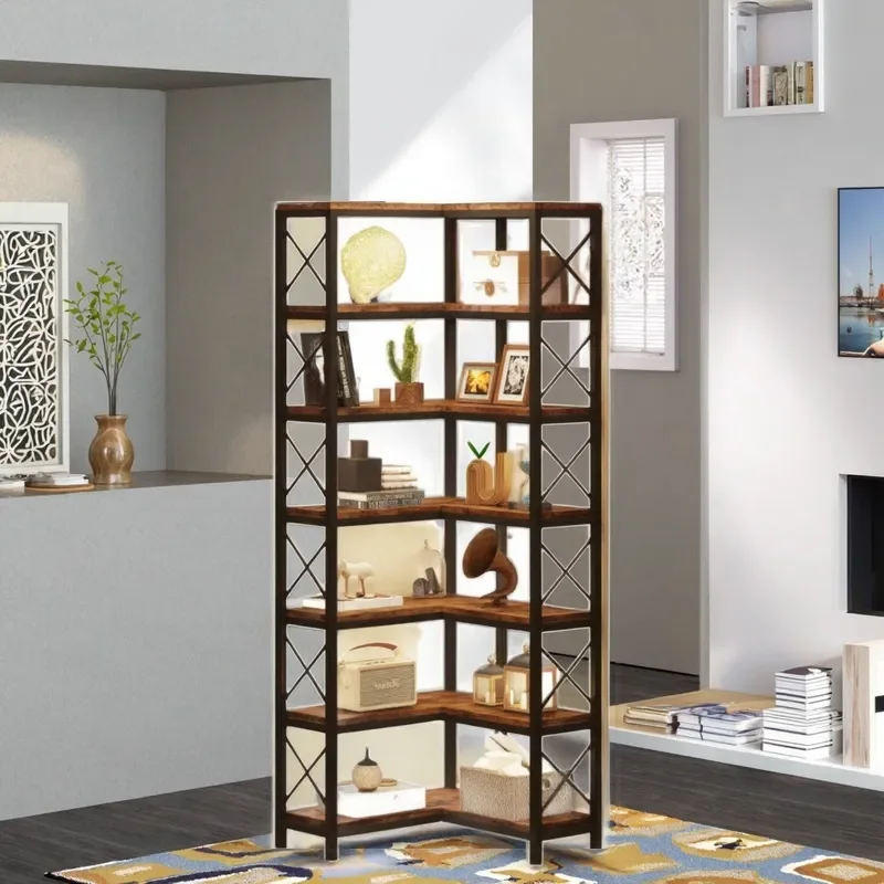 Custom Wrought Iron Modern Simple Corner Wall Mounted Display Stand for Living Room Home Office