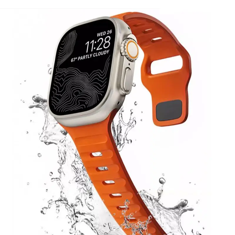 

Soft Silicone Strap For Apple Watch Ultra Band 49mm 44mm 40mm 45mm 41mm 42 38mm Sport Bracelet iWatch Series 7 SE 3 4 5 6 8 Band