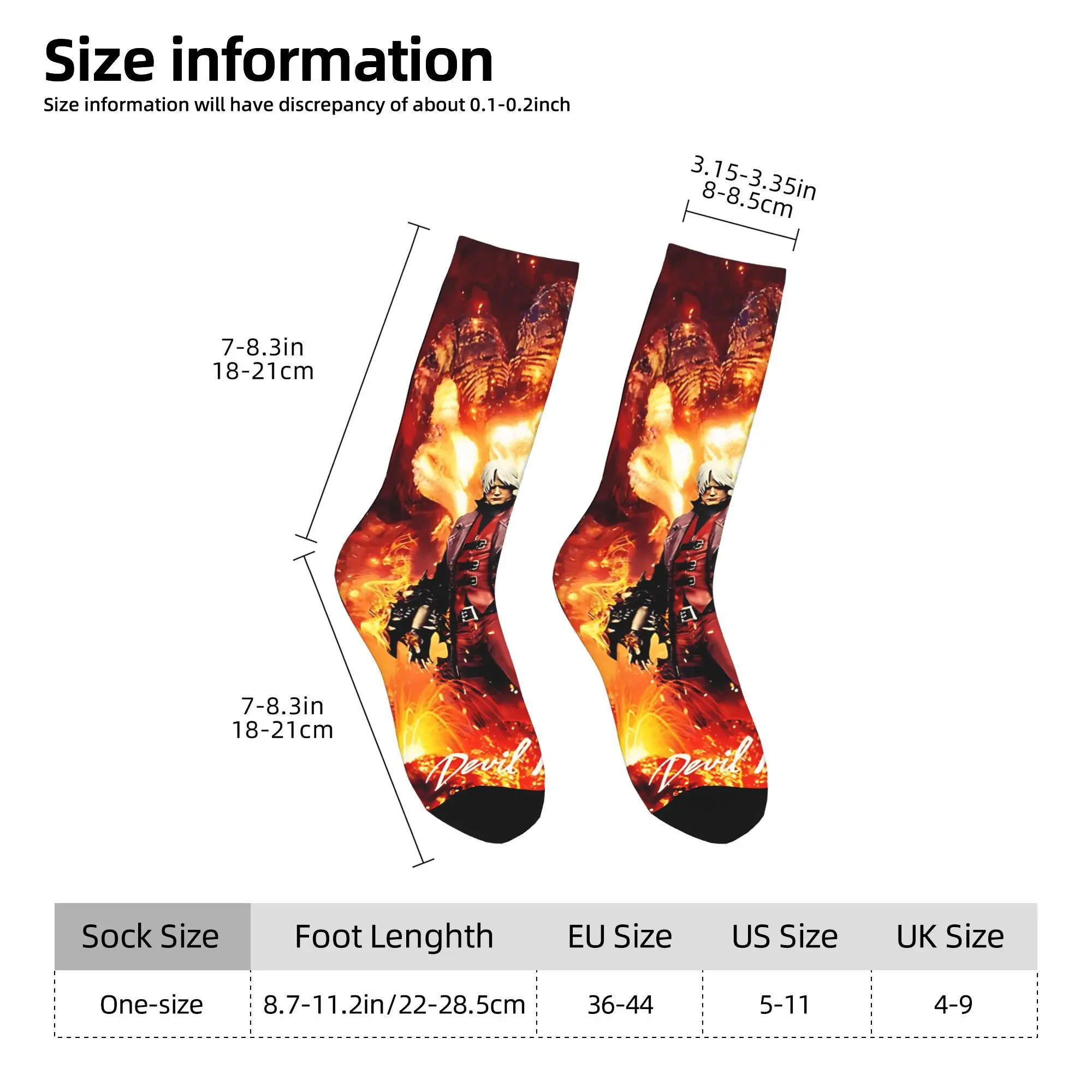 Devil May Cry 5 Dante Socks  Custom Stockings Anti Slip Men Socks Quality Spring Harajuku Cycling Socks