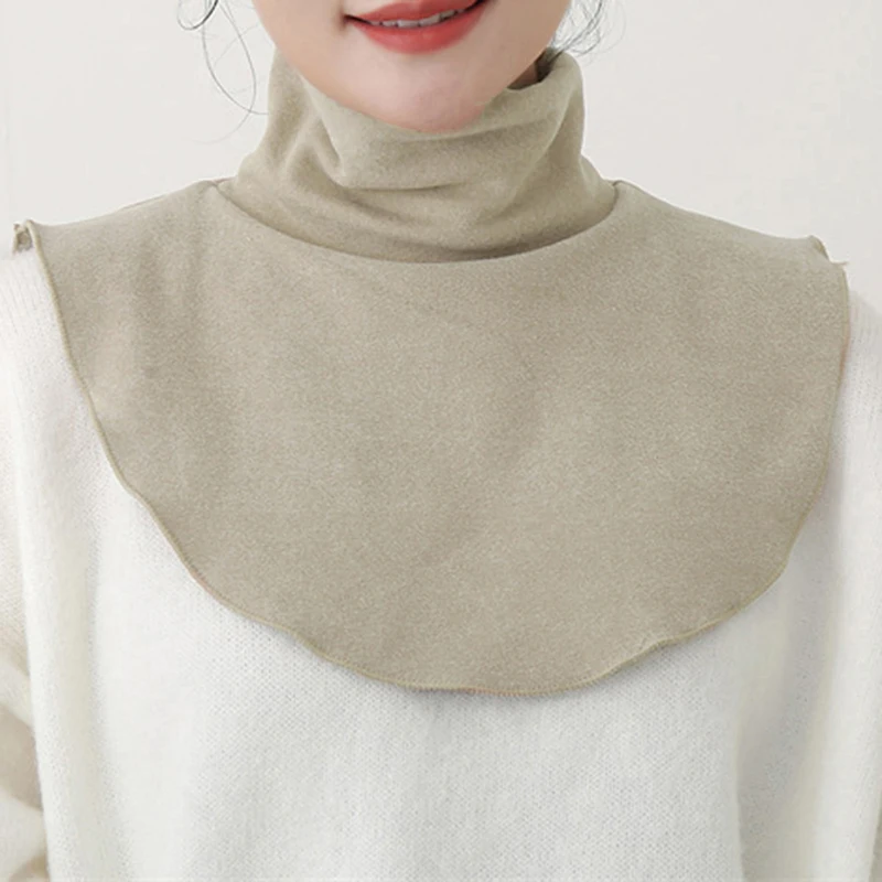 Fashion High Nack Fake Collar Neckerchief Detachable Collars Solid Color Winter Warm Scarf Women Shirt Collar
