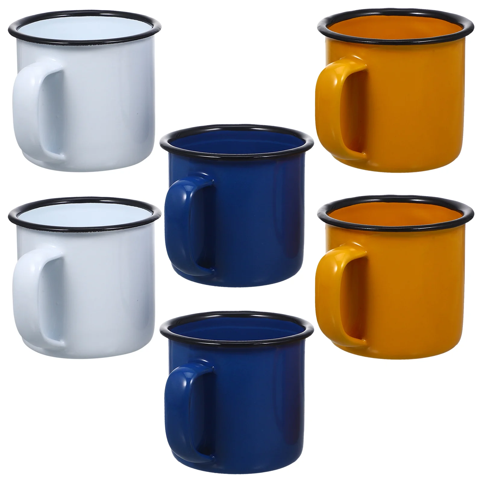 

6 Pcs Retro Enamel Cup Coffee Mug Camping Tin Cups Tea Insulated Mugs