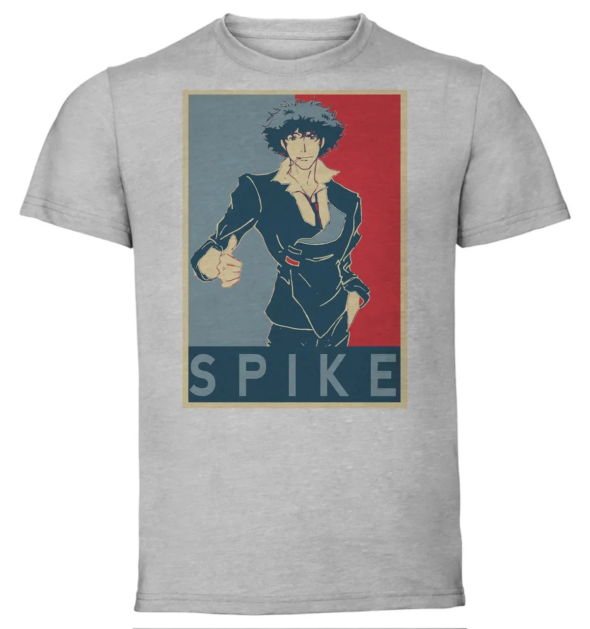 T-Shirt Unisex Grey Propaganda Cowboy Bebop Spike