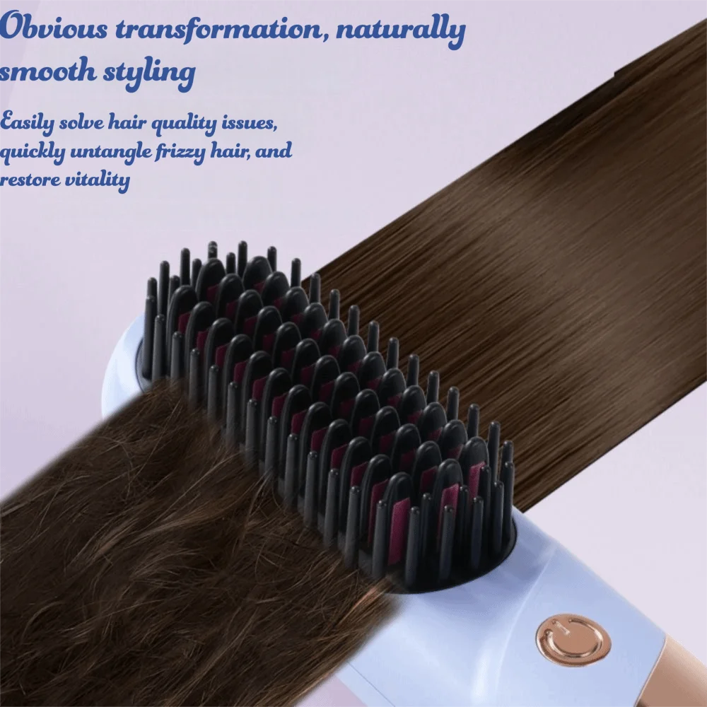 Wireless Hair Straightener Portable LCD Display Hair Styling Brush Lightweight Even Heating Ceramic Heating Comb Business Trip