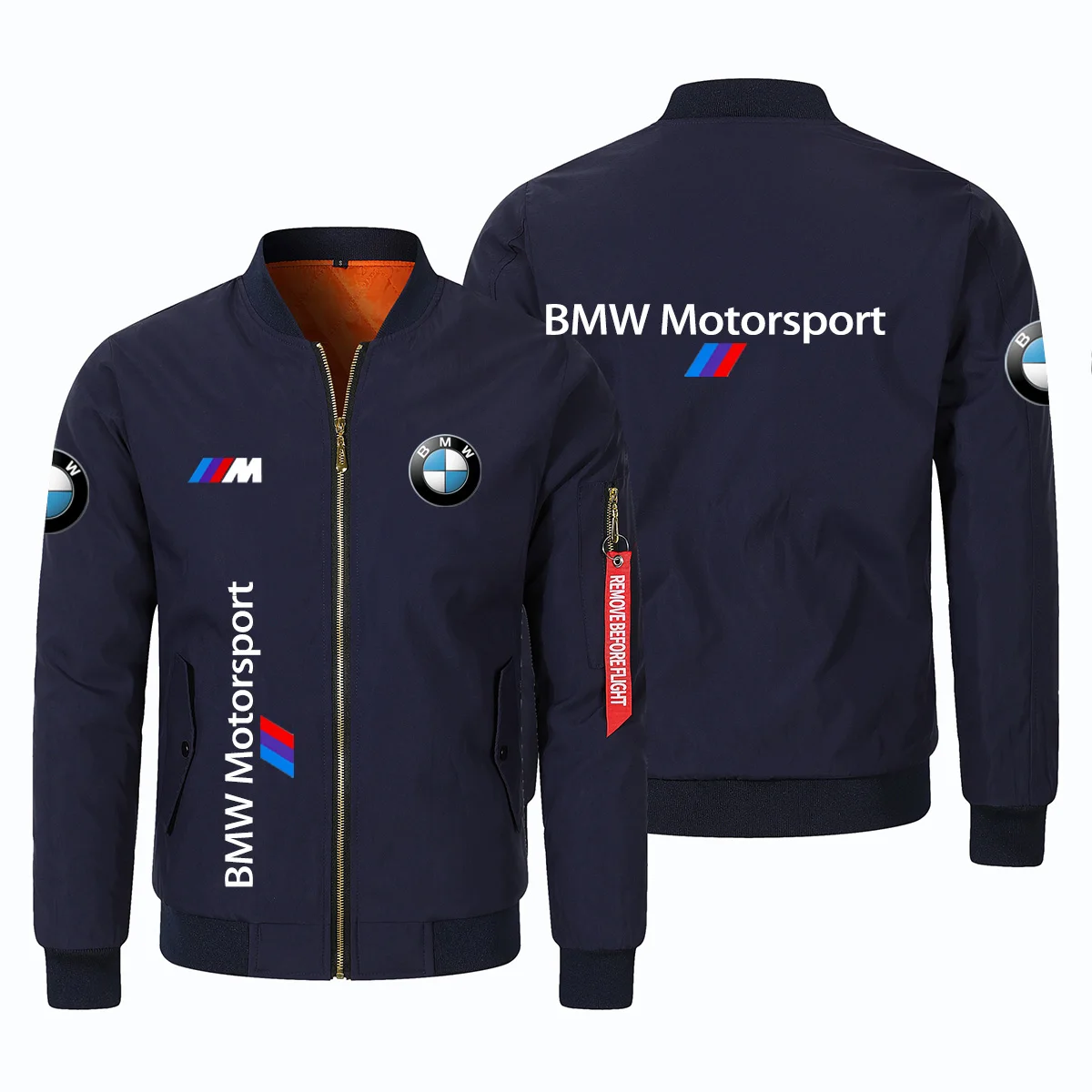 BMW Logo Printed Men's Winter Jacket Warm And Fleece Thickened, Motorcycle Jacket, Windproof Thickened Outdoor Flight Jacket