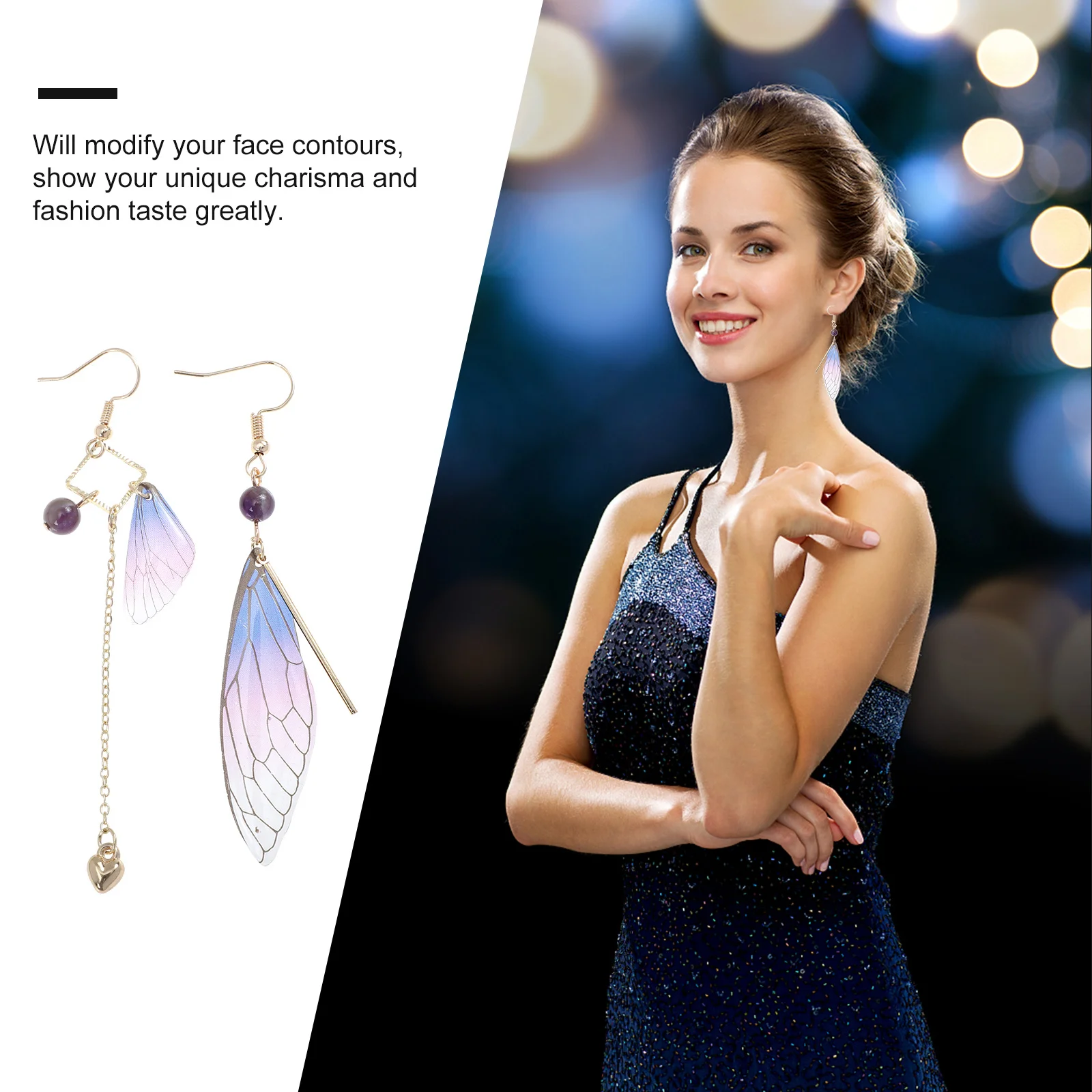 زوج واحد من الأقراط الفاخرة خفيفة الوزن ومريحة متدلية للتجمع اليومي، أقراط متدلية على الموضة