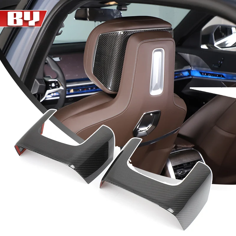 

Carbon Fiber Interior Headrest Trim Panel Frame For BMW 7 Series G70 2023 2024 2025 Car accessories