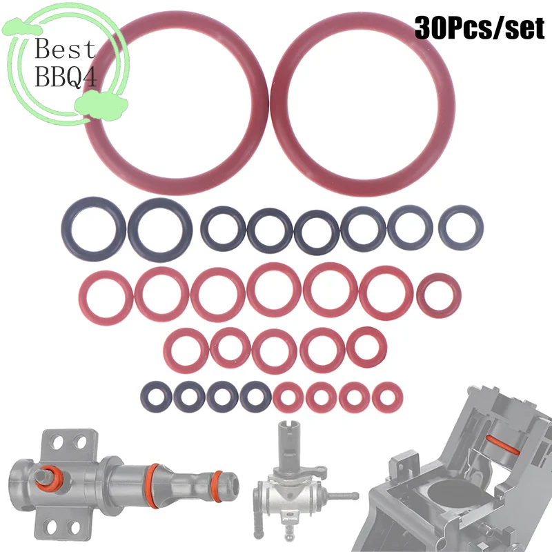 (BBQ4)30Pcs Silicone Gasket O-Ring Seal Kit For Saeco Coffee Machine Brewing Group Spout Connector Sealing Rings Accessories