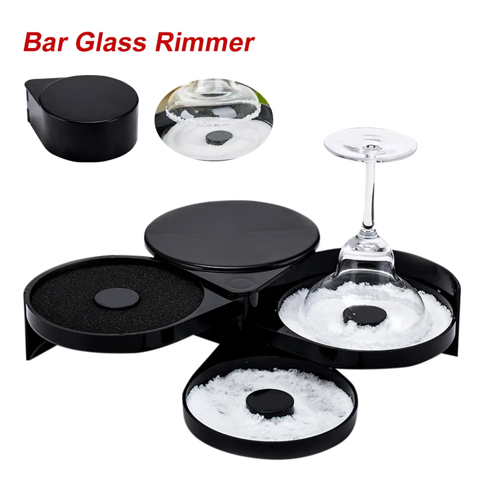 3 Tier Bar Glass Rimmer for Margarita and Cocktail Bartender Kit Lime Juice Sugar Salt Box Spice Container Home Bar Accessories