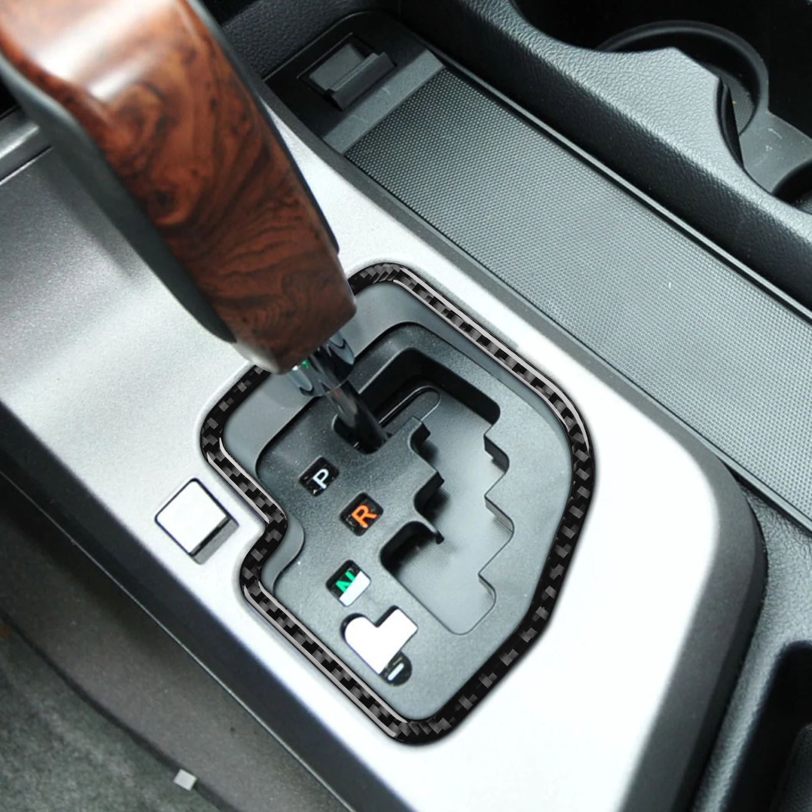 Para toyota tundra 2007-2013 real fibra de carbono controle central mudança de engrenagem quadro externo painel capa guarnição acessórios do carro adesivo