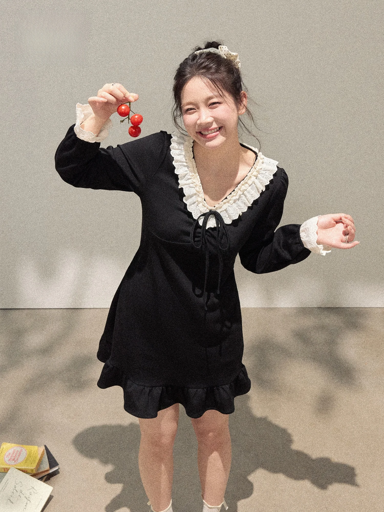 

Винтажное черное платье Slimming Vintage Sle Little Bla Dr с воротником-стойкой для женщин больших размеров, с завышенной талией, А-силуэт, Par Dr