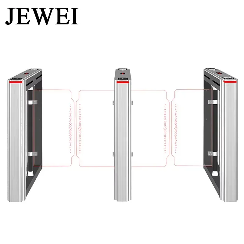 Freestanding Stainless Steel Automatic Speed Gate Tempered Glass Wings Sleek Design Anti-Tailgating 2-Way for Modern