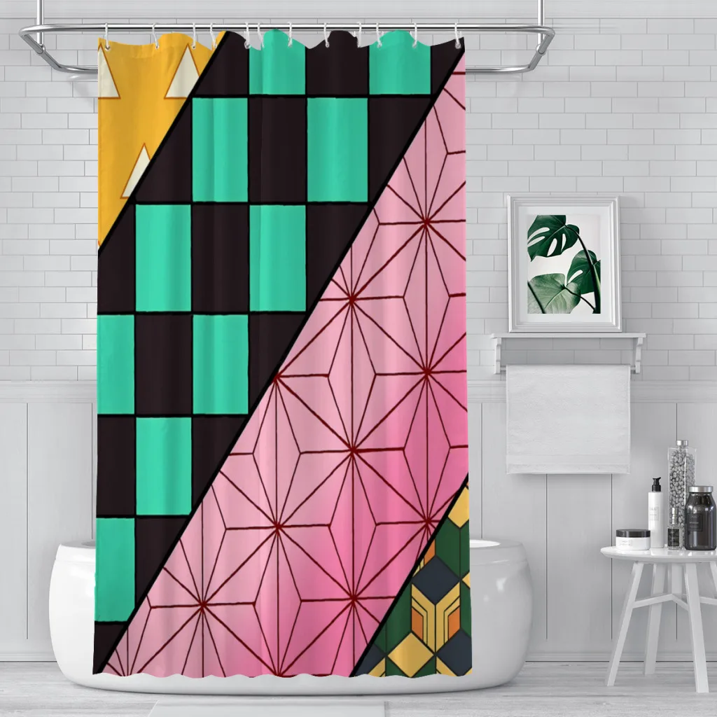 Demon Slayer Bathroom Shower Curtains  Waterproof Partition Curtain Designed Home Decor Accessories