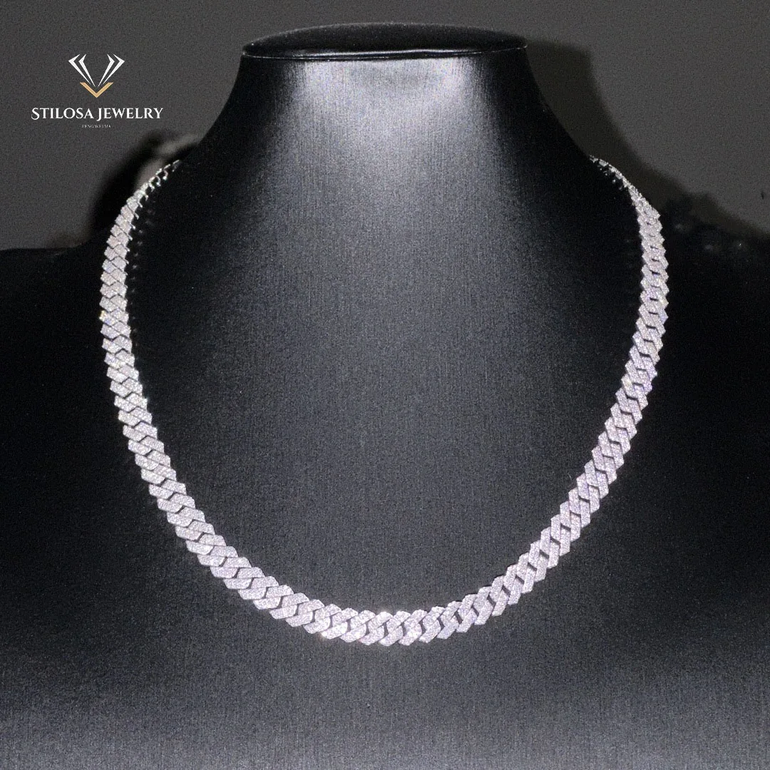 

Роскошные брендовые ювелирные изделия, однотонные украшения из 14-каратного золота, кубинская цепь Майами, украшения в стиле хип-хоп, Vvs Moissanite