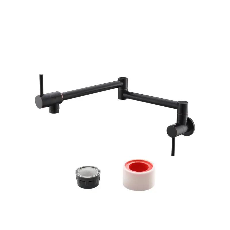 

Foldable Kitchen Faucet, Rotatable Tap for Cold Water, Oil Rubbed Bronze Finish, Adjustable Pressure, Space-Saving Design