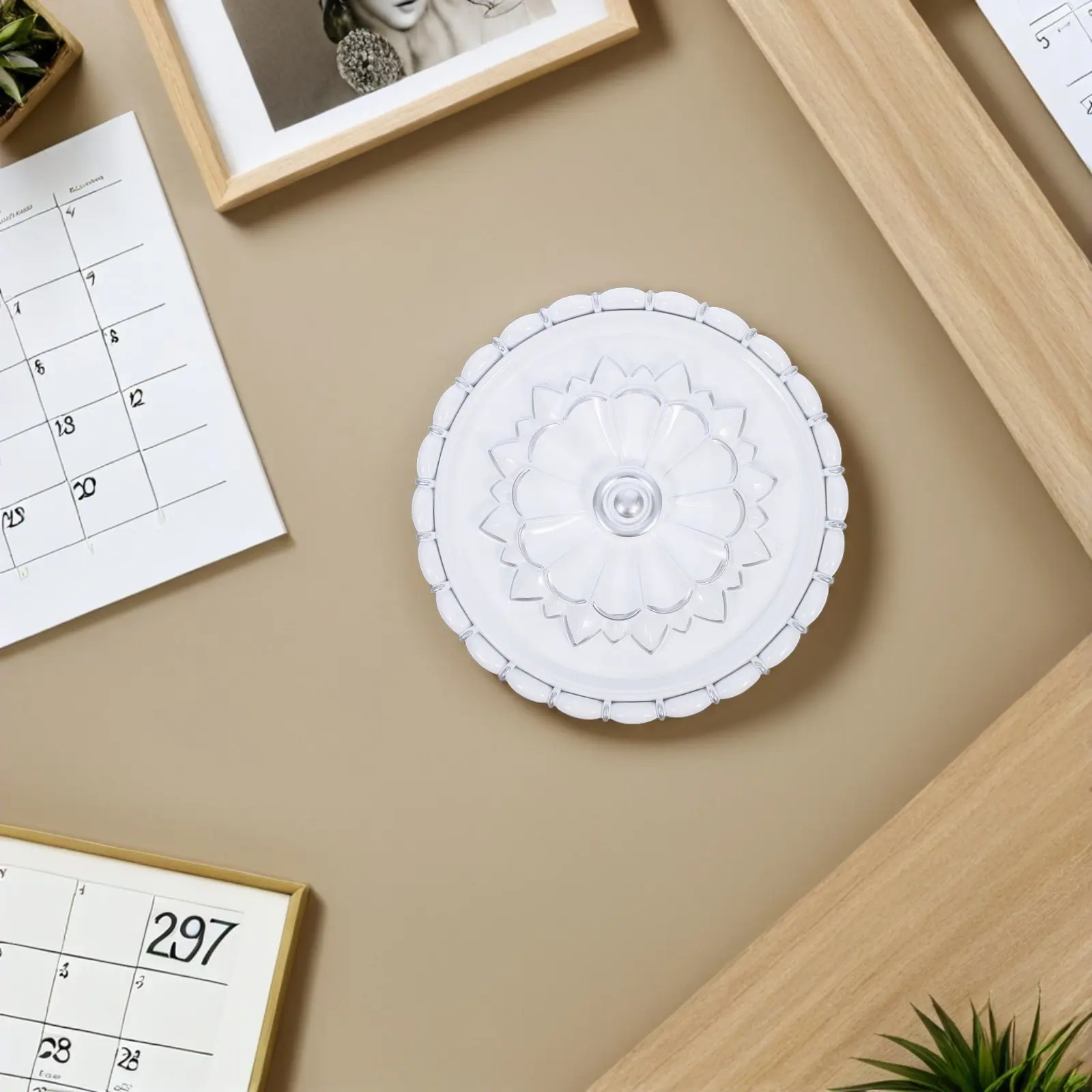 

Round Wall Relief Flower Applique Roman Column Floral Sculpture Elegant Onlay Decoration for Living Room Bedroom Office Wall