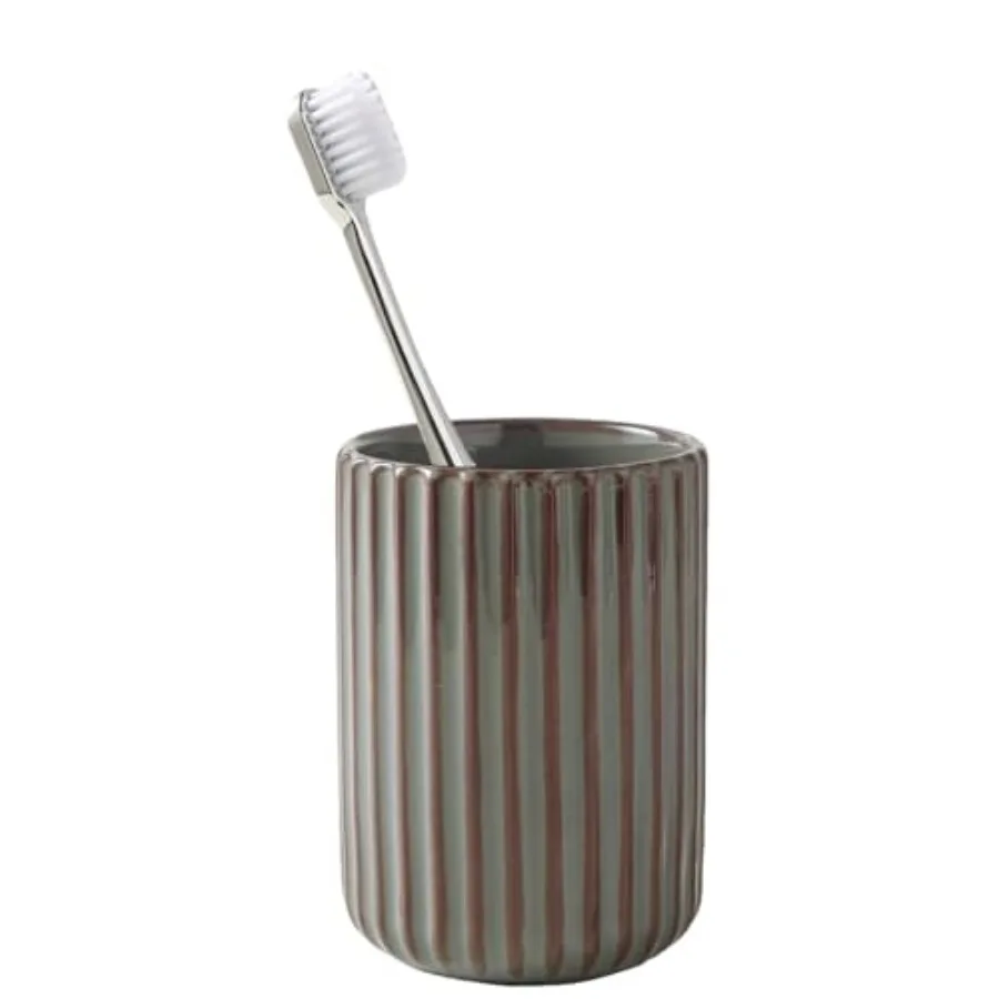 Ceramic Toothbrush Cup for Bathroom, Ceramic Toothbrush Holder, Toothpaste Organizer for Bathroom Countertop, Bathroom Storage