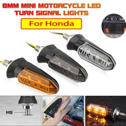Universal 12V 8mm LED Motorcycle Turn Signals High-Visibility Motorcycle Lights For Honda Durable Motorcycle LED Turn Signals