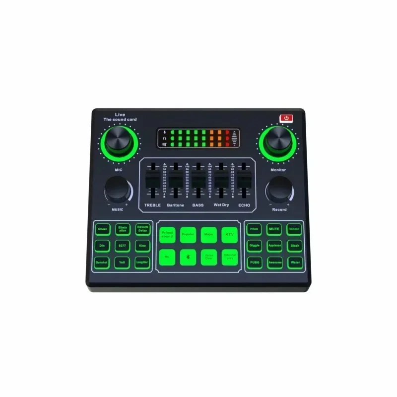 

V9SJ External Audio Mixer Live Sound Card Mobile Phone Voice Changer Karaoke Broadcast Recording Home KTV Game Music Singing V10