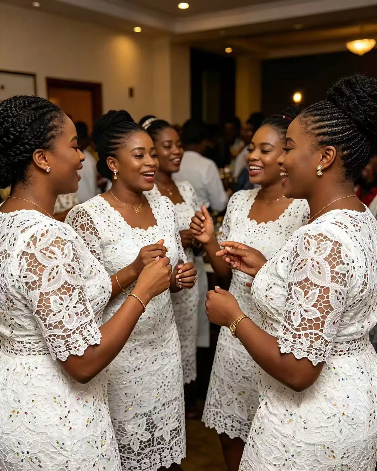 

African Guipure Cord Lace Fabric 2025 High Quality 5 Yards Nigerian Water Soluble Lace Fabric For Women Wedding Party Dresses