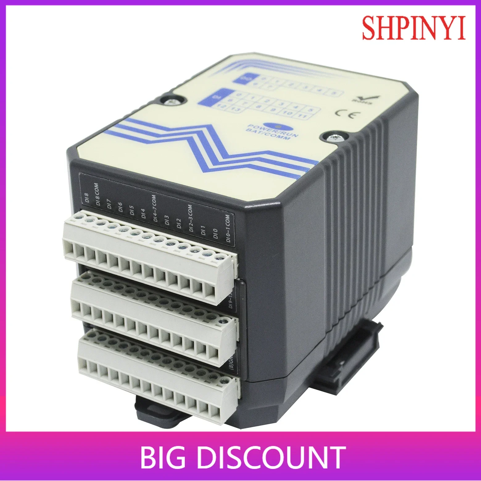 

Промышленный контроллер ПЛК Ethernet MODBUS TCP-IP/RTU 14DI 8DO 4AI 2AO с картой памяти SD (A-5389)