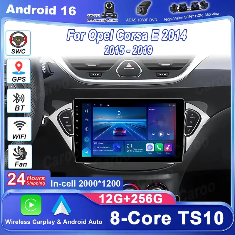 Car Radio Multimedia Player For Opel Corsa E 2014 2015 - 2019 Auto GPS Navigation Carplay Auto Stereo Monitor DVD WIFI No 2 din