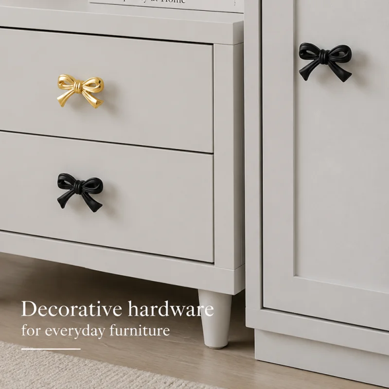 New Luxury Bow Handle Set Creative Retro Personality Drawer Door Pulls Light Touch for Home Decor