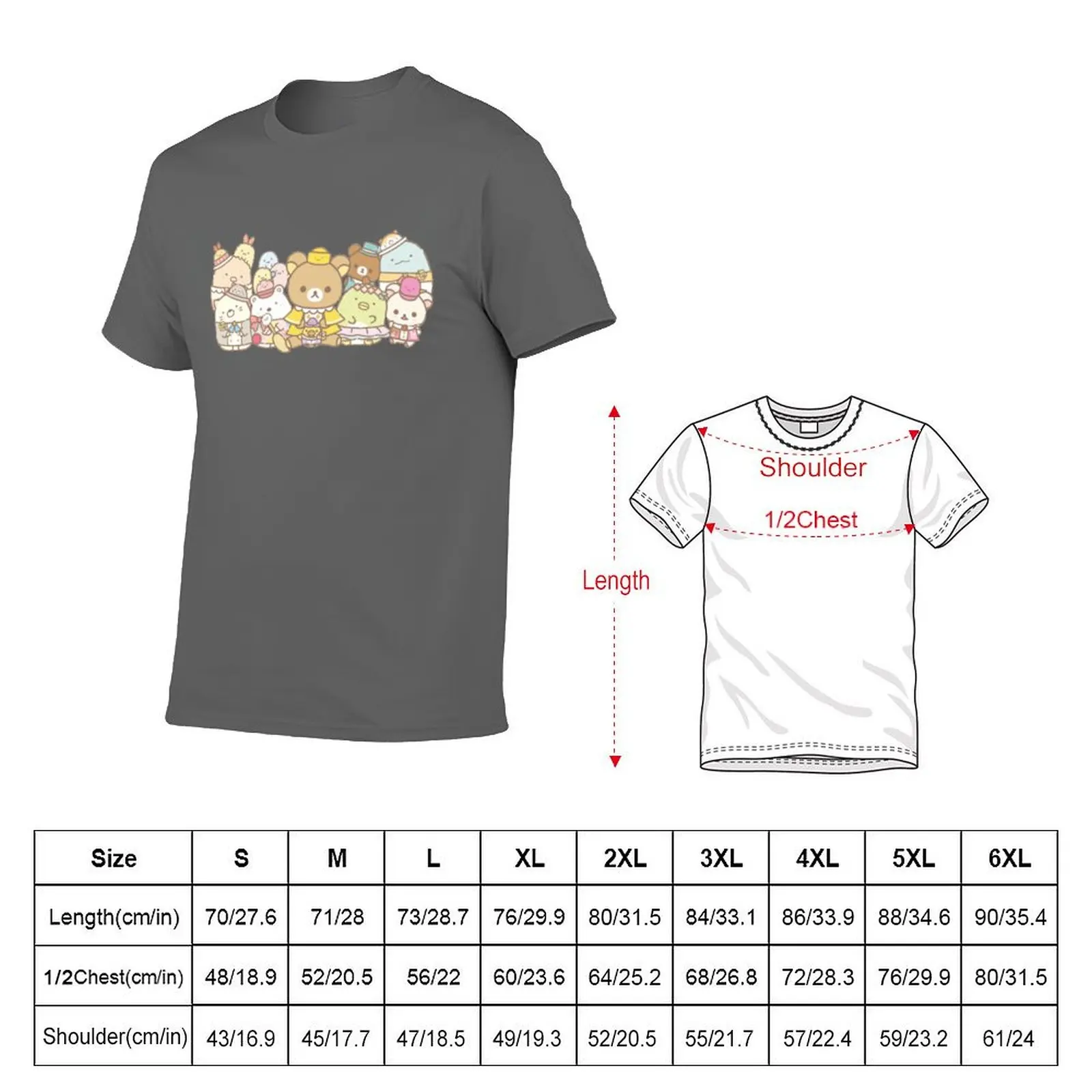 Rilakkuma and Sumikko Gurashi Inspired Graphic T-Shirt t shirt men 100% cotton luxury brand man t shirts graphic T-Shirt