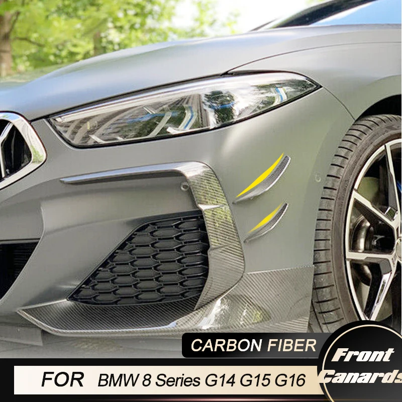 

Car Front Bumper Side Canards Trims for BMW 8 Series G14 G15 G16 M Sport 2D 4D 2019 2020 Front Canards Splitters Dry Carbon