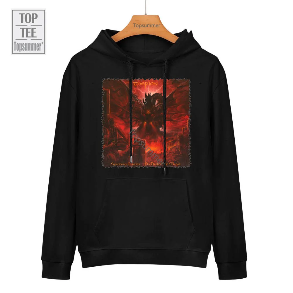 Symphonie massen: ho drakon ho megas album sweatshirt therion tour hoodies männliche gotische rock sweatshirts 100 baumwoll kleidung