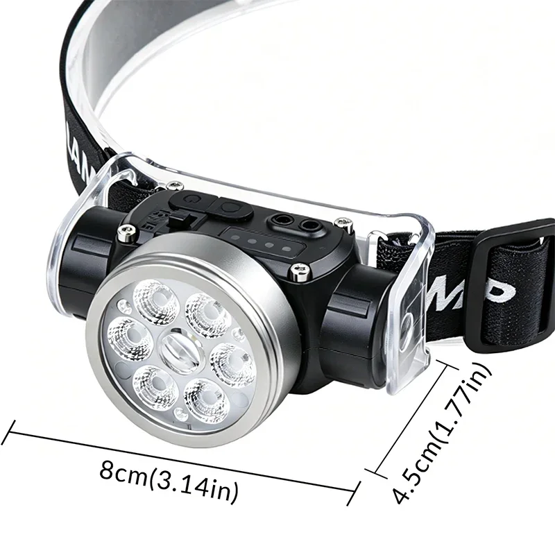 Night fishing fishing LED induction headlight with super long battery life, strong light, long-range charging head-mounted