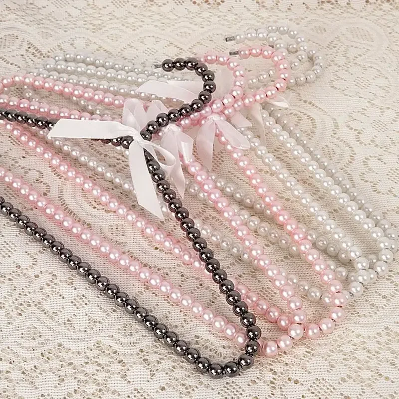 Korean Style Girl's Clothes Hanging Princess Pearl Clothes Hanger Bow Dress Wedding Dress Fairy Clothes Supporting Rack Hangers