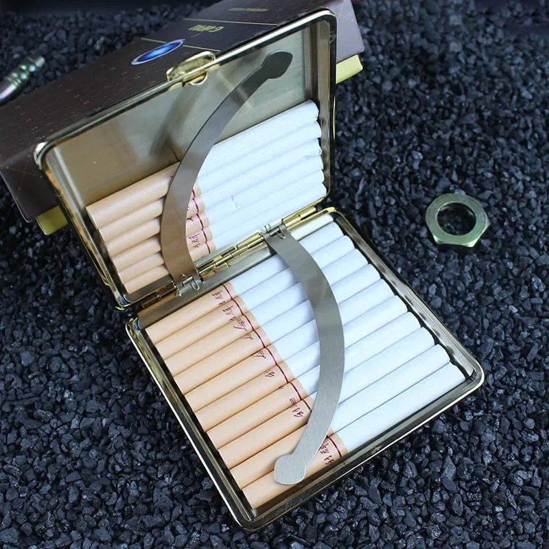 Leather Cigar Cigarrete Case PU Creative Lattice Tobacco Holder Hold 20 Cigarrete Storage Box for Men Gift Smoking Accessories