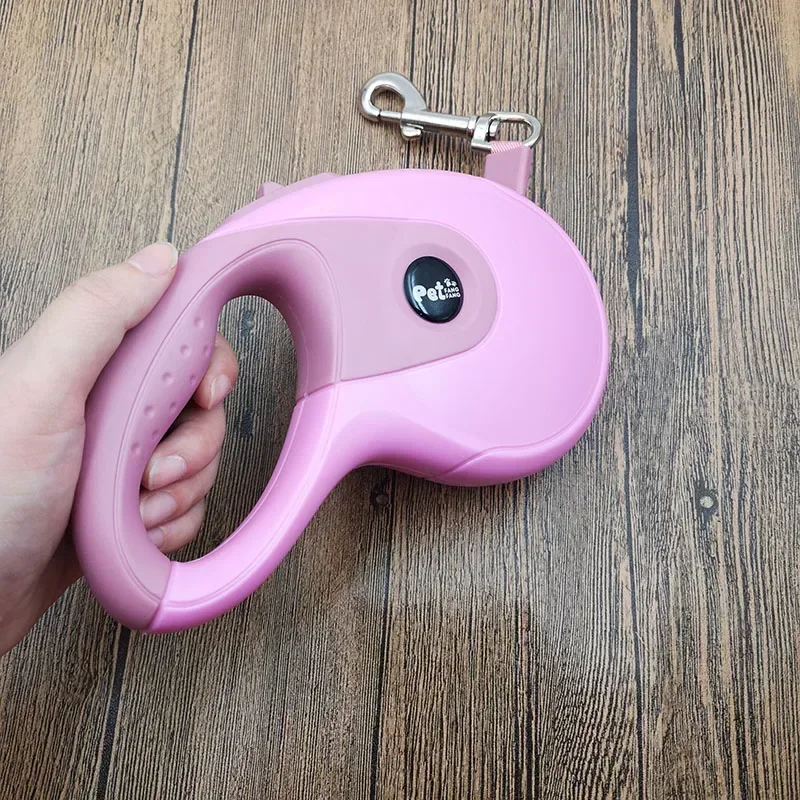 3/5M Retractable Pink Automatic Telescopic Rope Dog Leash Training Puppy Extending Traction Rope Walking Leashes Dog Collar Bel